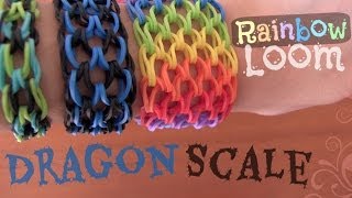 RAINBOW LOOM  Dragon Scale Cuff Bracelet  How To  SoCraftastic [upl. by Ainevuol]