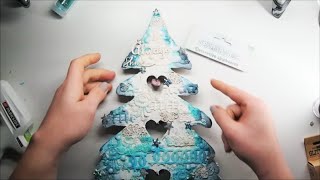 DIY Wooden Christmas Tree Mixed Media Altered Art Tutorial [upl. by Nueoht]