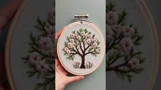 Tree Embroidery  embroiderybyafeei embroidery art handembrodiery embroiderytutorials afeei [upl. by Esilenna]