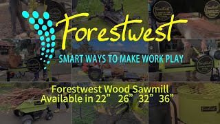 Forestwest Portable Wood Sawmill Available in 22quot 26quot 32quot and 36quot [upl. by Eceela]