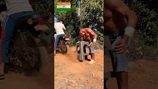 Khan baba ka challenge accept 🥵💪🇮🇳 shorts strong giantthedheeraj india stunt challenge [upl. by Lena435]