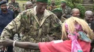 Congolese rebel leader dances in front of rebels and AFPTV [upl. by Bamford176]