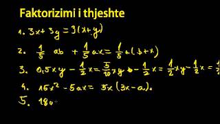 Faktorizimi i shprehjeve shkronjore 1 [upl. by Lazaro]