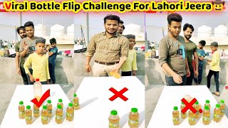 Viral Bottle Flip Challenge For Lahori Jeera 🤠  Funny Bottle Flip Challenge😂 [upl. by Reyem]