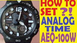 Setting Casio AEQ100W analog time  How to set AEQ100W [upl. by Conny]