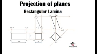 Rectangular Plane  Projection of Planes  Easy Method  Engineering Graphics  EG  Tamil [upl. by Ritch107]