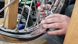 Building the wheels Part 2  An Idiots Guide to rebuilding a Suzuki GT750 [upl. by Eibrad]