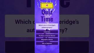 Which one is Coleridge’s autobiography quiztime bcs quiz study education [upl. by Elyac]