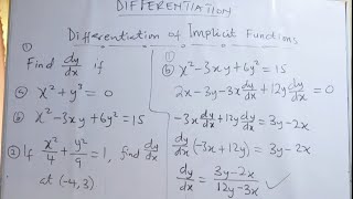 Differentiation of Implicit Functions [upl. by Gaby406]