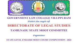 1st State Level English Moot Court Competition  2024  Government Law College Villupuram 605 403 [upl. by Siryt]