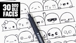 30 Cute Faces  Expressions to Doodle [upl. by Jamaal]