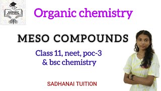 Stereochemistry  Meso compounds  Tamil explanation SadhanaiTuition [upl. by Arded]