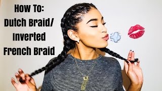 How To Dutch BraidInverted French Braids on Natural Hair  jasmeannnn [upl. by Blaseio4]