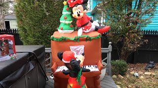 UnboxingReview Gemmy 2017 Mickey and Minnie piano Christmas inflatable lowes 2017 [upl. by Fredric]