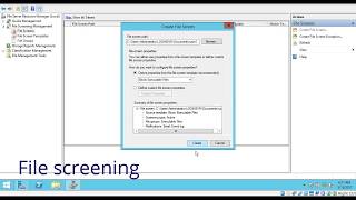 Configuring File screening in windows server 2012 [upl. by Bartlet]