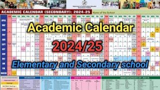 Academic Calendar 202425  Academic Calendar Of Elementary and Secondary school [upl. by Acalia]