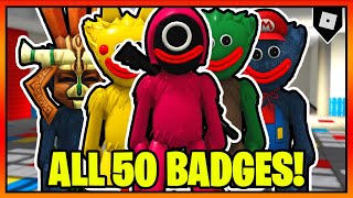 How to get ALL 50 BADGES in POPPY PLAYTIME MORPHS  Roblox [upl. by Elohcim]