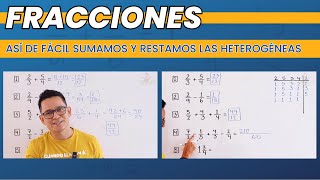 14 Suma y resta de fracciones con diferente denominador Heterogéneas La explicación más completa [upl. by Airan]