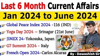 Last 6 Months Current Affairs 2024  January 2024 To June 2024  Most Important Current Affairs 2024 [upl. by Leban]