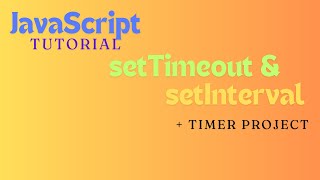 settimeout and setinterval in Javascript  Simple timer project For begineers  Javascript [upl. by Patrizia287]