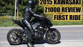 2015 KAWASAKI Z1000 REVIEW  FIRST RIDE  AKROPOVIC EXHAUST  No Chicken Strips [upl. by Smith137]