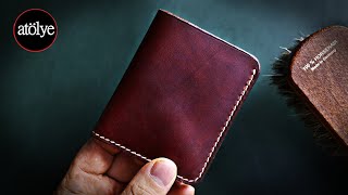 Handmade Leather Wallet  best leather wallet  leather craft  DIY  ASMR [upl. by Nawtna]