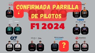 CONFIRMADA la PARRILLA de PILOTOS para F1 2024 ¿SARGEANT RENOVÓ  FIANCARLO [upl. by Eenot]