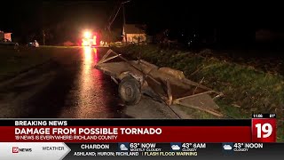 Possible tornado rips through Richland County Ohio [upl. by Enilesor]