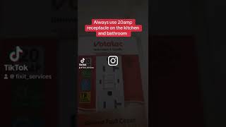 Always use 20 amp receptacle on the kitchen and bathroom electric electrician electrical home￼ [upl. by Assilac]