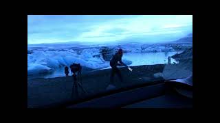 Lightpainting at the glacier Vatnajökull in Iceland [upl. by Tortosa618]