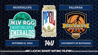 Junior MPBL Season 2  Muntinlupa JKLV RGG Emeralds vs Palawan Yurich Builders  14U [upl. by Neraj868]