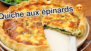 Quiche aux épinards كيش بالسبانخ و الجبن بعجين رائع كيتحضر بسرعه و المذاق اروع [upl. by Stagg]