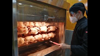 Horno ecológico a carbón para pollos a la brasa marca KINGWARE [upl. by Lilli]