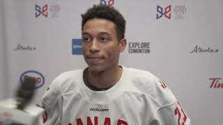 2024 Hlinka Gretzky Cup — Aug 6 — Cameron Schmidt postgame [upl. by Novek]