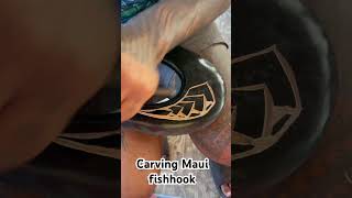 fishhook fishing woodworking art moana maui handmade wood [upl. by Lebazej481]