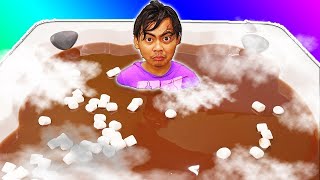 Hot Chocolate Hot Tub Bath Challenge [upl. by Lehcim993]