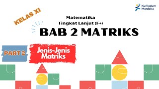 MATRIKS PART 2 Jenis Jenis Matriks Matematika Tingkat Lanjut Kelas XI [upl. by Acinat]