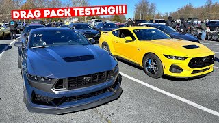 FIRST DRAG RACE in My 2024 Mustang GT VS a Dark Horse TESTING The New Drag Pack [upl. by Norat629]