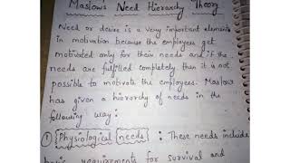 Maslows need hierarchy theory with notes motivation class 12 business studies [upl. by Nolyd737]