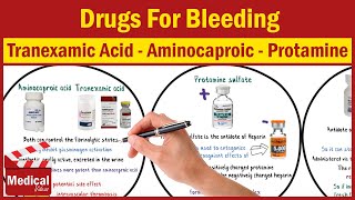 Pharmacology CVS 26 Drugs For Bleeding  Aminocaproic acid  Tranexamic acid  Protamine [upl. by Ekud]