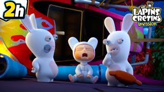 Les Lapins Crétins Invasion 🐰  Les Lapins BabySitters  Compilation 2H  Nouveaux Episodes HD [upl. by Ijneb]