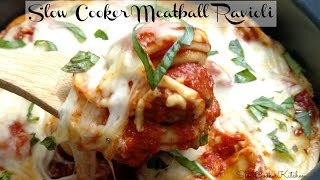 Crockpot Meatball Ravioli Casserole [upl. by Yartnoed]