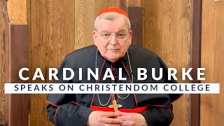 Cardinal Raymond Burkes Endorsement of Christendom College [upl. by Annaitsirk]