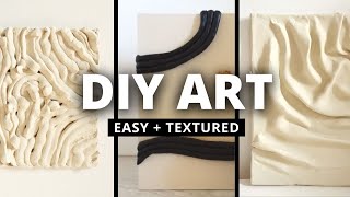 TEXTURED WALL ART  3 DIY ideas easy  budget [upl. by Saville]