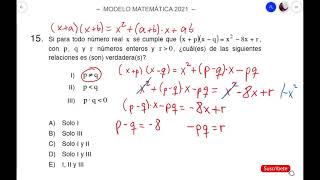 Resolución Modelo Matemática PDT admisión 2022  invierno 2023 ÁLGEBRA Y FUNCIONESDEMRE P 1325 [upl. by Cassy62]