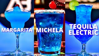 COCTELES AZULES MAS POPULARES🍹 4 RECETAS DIFERENTES  Mentor Joglan [upl. by Alidis]