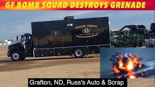 UPDATE GF Bomb Squad Destroys Grenade In Grafton ND [upl. by Llenart]