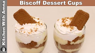 Biscoff Dessert Cups Very Easy and Yummy Recipe  Kitchen With Amna [upl. by Esiled]