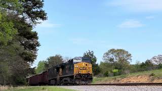 CSX AC44CW 80 Leads Herzog Ballast W08408 on 41424 [upl. by Rheims]