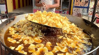 Massive South Hot Potato Chips Making at Machuatoli  Patna Street Food [upl. by Eiryt]